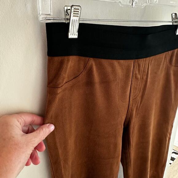 INC International Concepts Women’s Brown Faux Suede Pull On Leggings Pants 2 - Picture 2 of 6